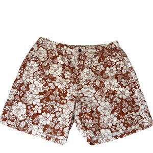 Gap Mens Floral Linen Blend Shorts Large Tropical Vacation